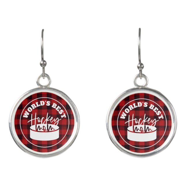 World's Best Hockey Mom Earrings (Front)