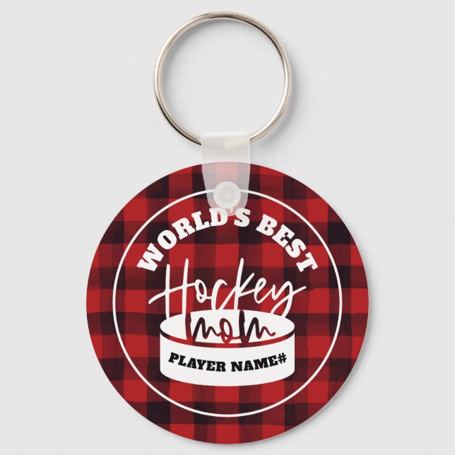 World's Best Hockey Mom Hockey Key Chain (Front)