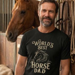 World's Best Horse Dad Vintage Equestrian Gift T-Shirt