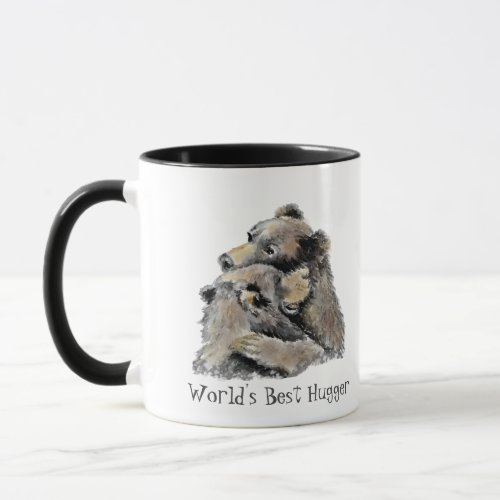 Worlds Best Hugger Fun Bear Hug Quote Mug