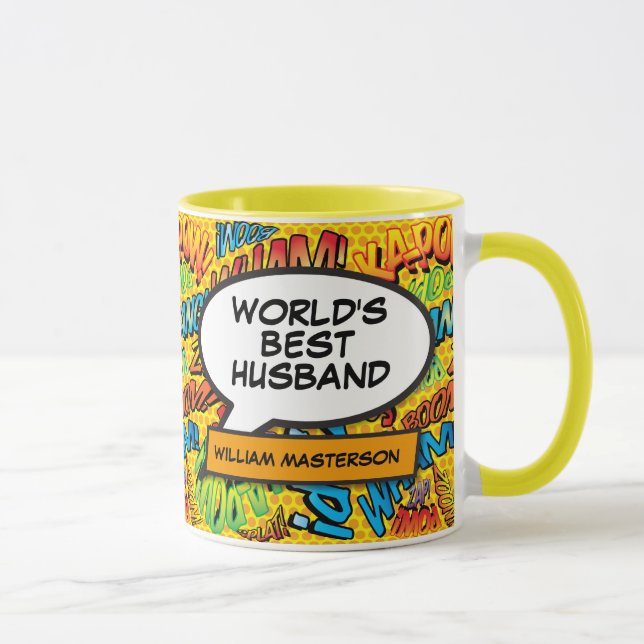 World's Best Husband Cool Fun Comic Book Mug (Right)