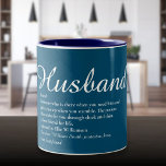 World's Best Husband Definition Script Blue Two-Tone Coffee Mug<br><div class="desc">Personalise for your special husband to create a unique gift for birthdays,  anniversaries,  weddings,  Christmas or any day you want to show how much he means to you. A perfect way to show him how amazing he is every day. Designed by Thisisnotme©</div>
