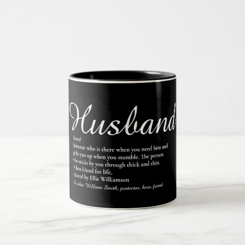 Worlds Best Husband Definition Script Fun Two_Tone Coffee Mug