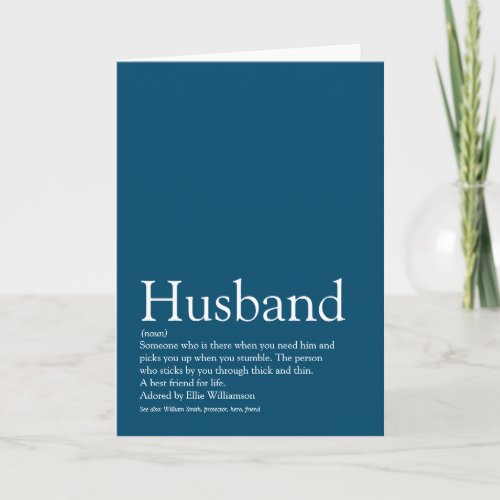 Worlds Best Husband Ever Definition Blue Card