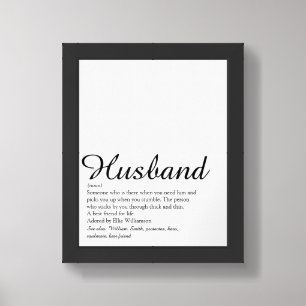 World's Best Husband Ever Definition Script Framed Art