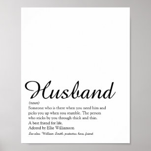 World's Best Husband Ever Definition Script Poster