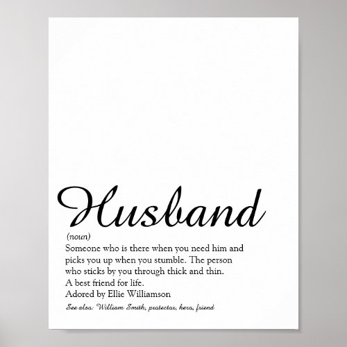 Worlds Best Husband Ever Definition Script Poster