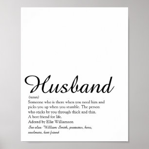 World's Best Husband Ever Definition Script Poster