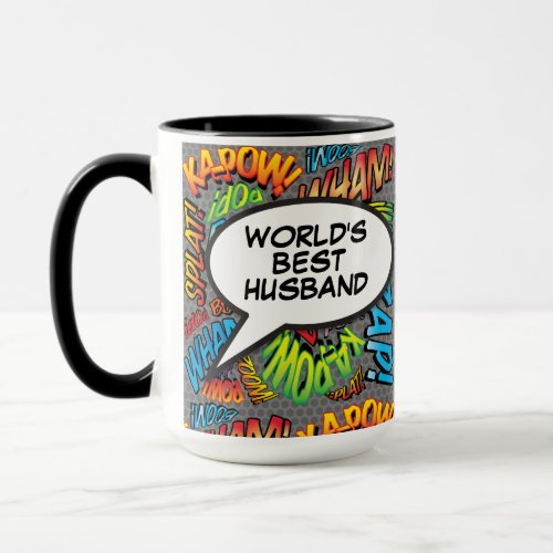 Worlds Best Husband Fun Retro Comic Book Pop Art Mug