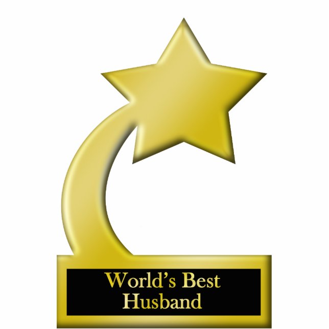 World's Best Husband, Gold Star Award Trophy Statuette (Front)