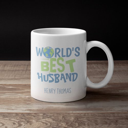 Worlds Best Husband Modern Trendy Typography   Coffee Mug