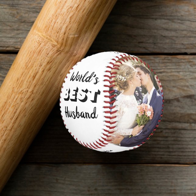 World's Best Husband Personalized Photos Baseball (Creator Uploaded)
