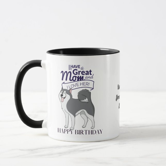 World's BEST HUSKY DOG MOM Personalized Fun Mug (Left)