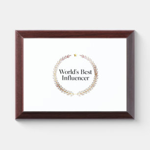 World's Best Influencer T-Shirt Funny Content Crea Award Plaque