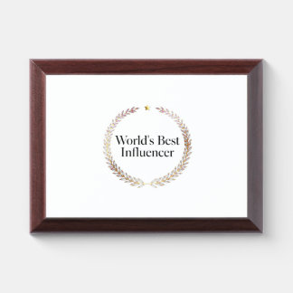 World's Best Influencer T-Shirt Funny Content Crea Award Plaque