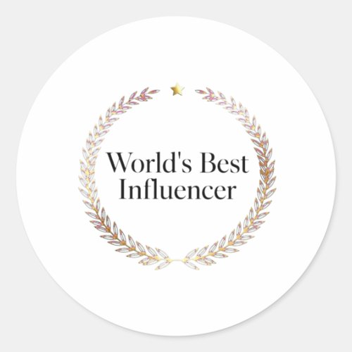World's Best Influencer T-Shirt Funny Content Crea Classic Round Sticker