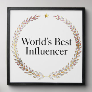 World's Best Influencer T-Shirt Funny Content Crea Peel And Stick Photo Tile