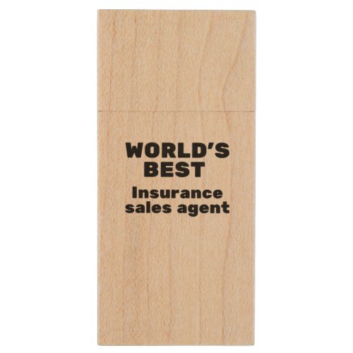 Worlds Best Insurance Sales Agent Wood Flash Drive