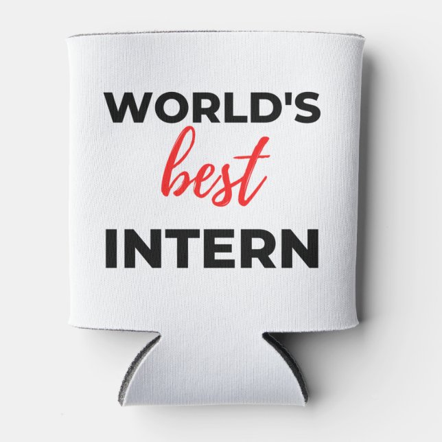 World's Best Intern 2 Can Cooler (Front)