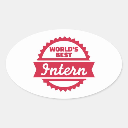 Worlds best Intern Oval Sticker