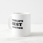 WORLD'S BEST JANITOR COFFEE MUG (Front Left)
