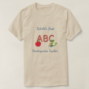 World's Best Kindergarten Teacher ABC Book T-Shirt