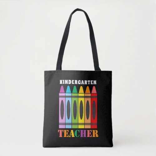 Worlds Best Kindergarten Teacher Rainbow Crayons Tote Bag