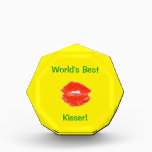 World's Best Kisser 4Luke Acrylic Award<br><div class="desc">You will love our fun Valentine's Day award! Feel free to change text as you wish!</div>