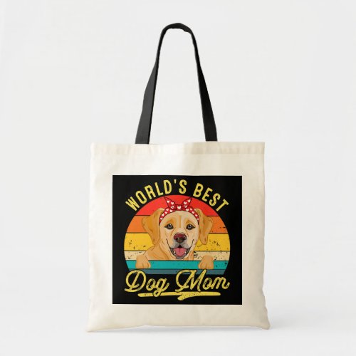 Worlds Best Labrador Dog Mom Retro Mothers Day  Tote Bag