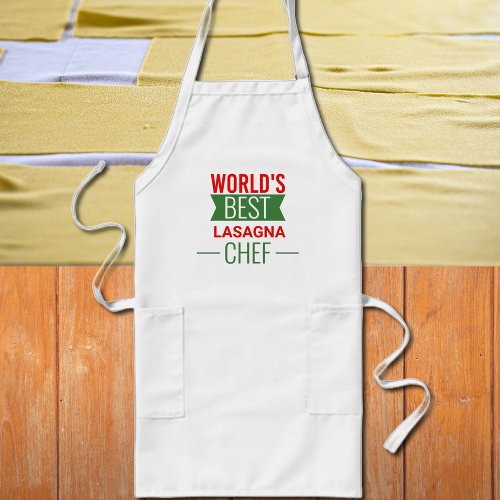 Worlds Best Lasagna  Chef   _  red white green Long Apron
