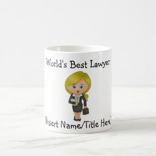 World's Best Lawyer - Blonde, Blue Eyes Coffee Mug