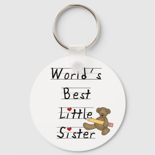 Worlds Best Little Sister Tshirts and Gifts Keychain