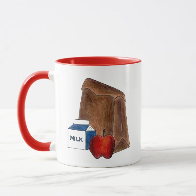 World's Best Lunch Lady Cafeteria Worker Apple Mug (Left)