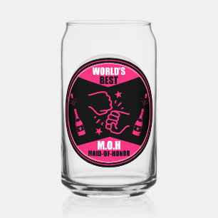 World's Best Maid Of Honor Can Glass