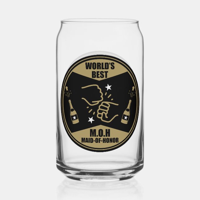 World's Best Maid Of Honor Can Glass (Front)