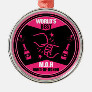 World's Best Maid Of Honor Metal Ornament