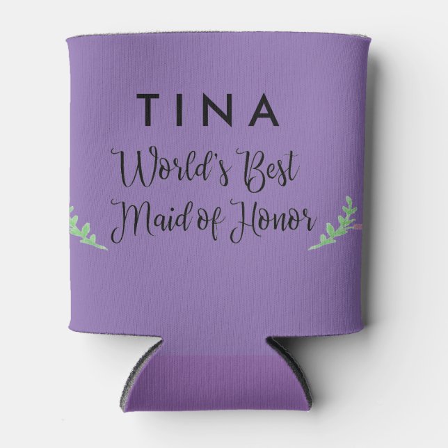 World's Best Maid of Honor Personalized Can Cooler (Front)