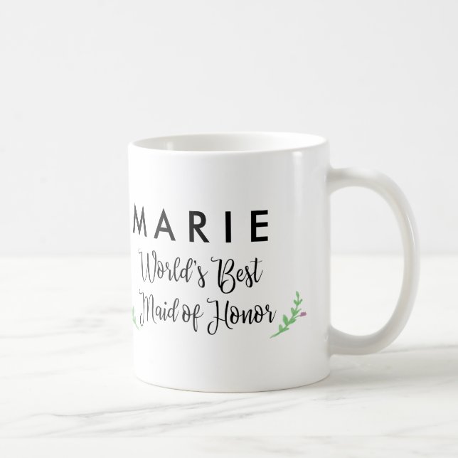 World's Best Maid of Honor Personalized Coffee Mug (Right)