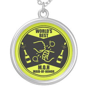 World's Best Maid Of Honor Silver Plated Necklace