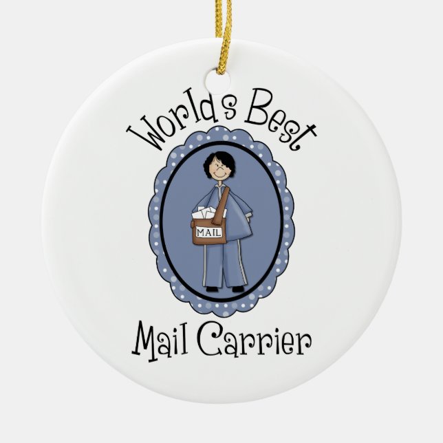 World's Best Mail Carrier Female Gifts and Tees Ceramic Ornament (Front)