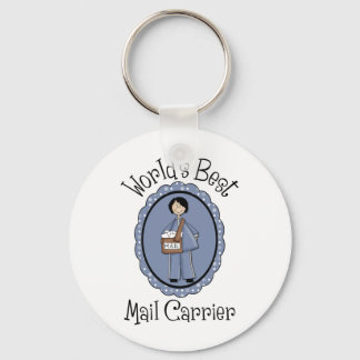 World's Best Mail Carrier Female Gifts and Tees Keychain