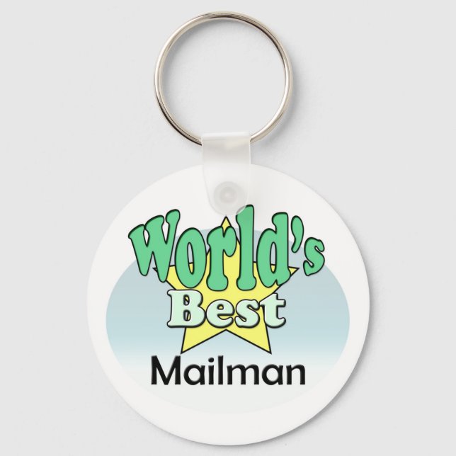World's Best Mailman Keychain (Front)