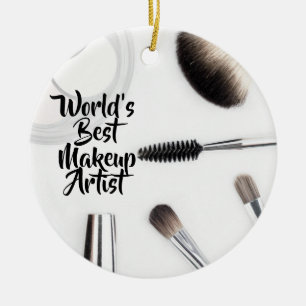 World's best makeup artist ceramic ornament