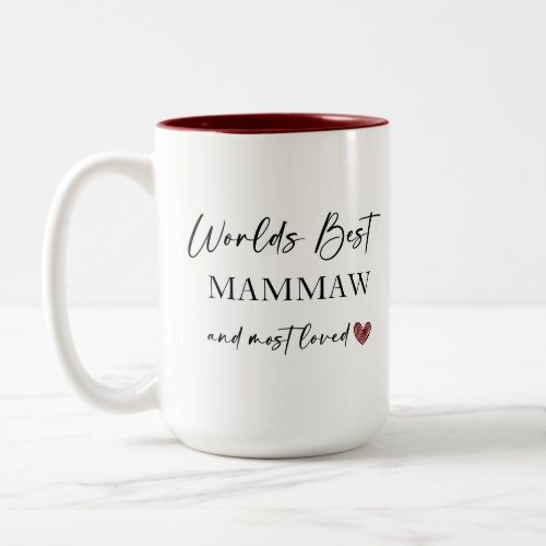 Worlds Best Mammaw and Most Loved Photo Gift Two_Tone Coffee Mug