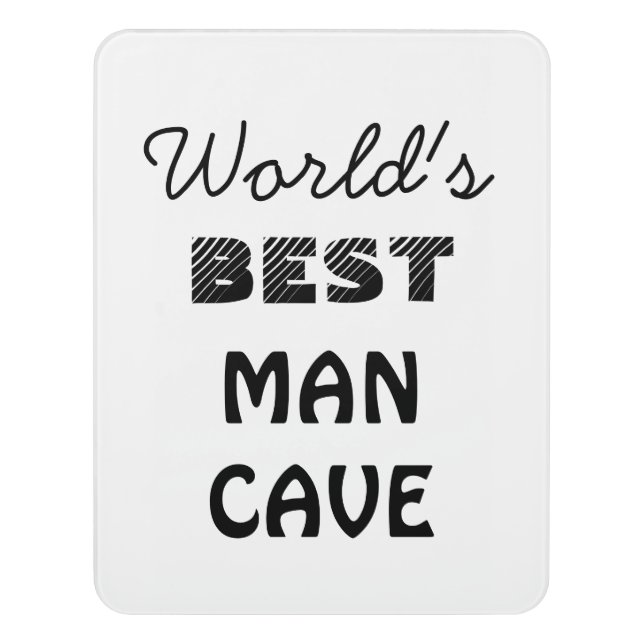 World's Best Man Cave Men's Door Sign (Contemporary Vert)