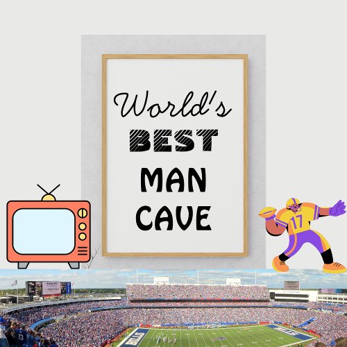 Worlds Best Man Cave Quote Mens Foam Board
