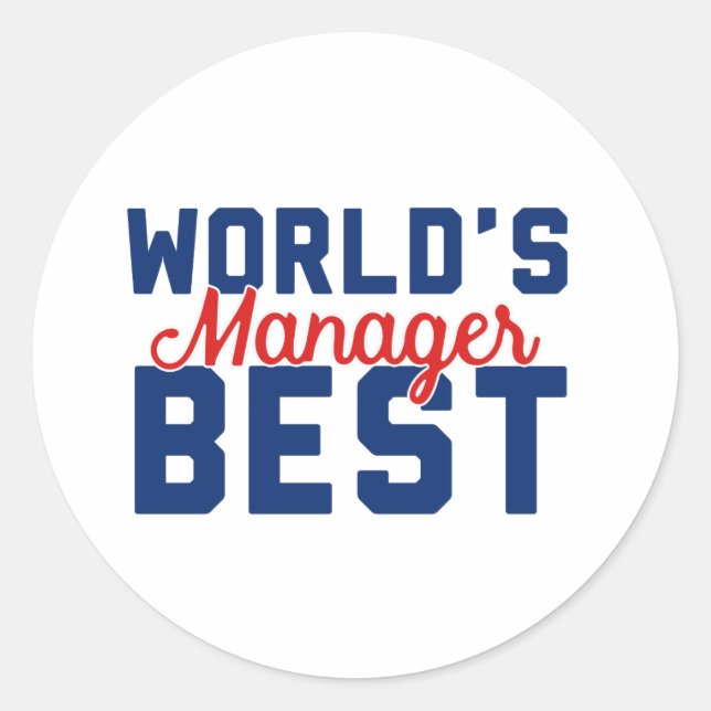 World's Best Manager Classic Round Sticker (Front)
