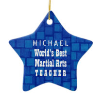 World's Best Martial Arts Teacher Blue Bricks A13 Ceramic Ornament World's Best Martial Arts Teacher Blue Bricks A13 Ceramic Ornament