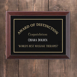World's Best Massage Therapist Award Plaque