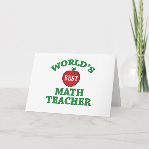 Worlds Best Math Teacher Card
